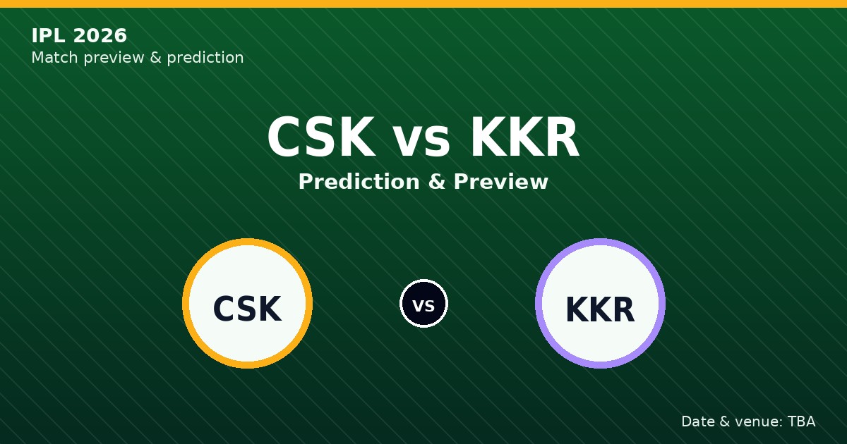 CSK vs KKR IPL 2026 preview
