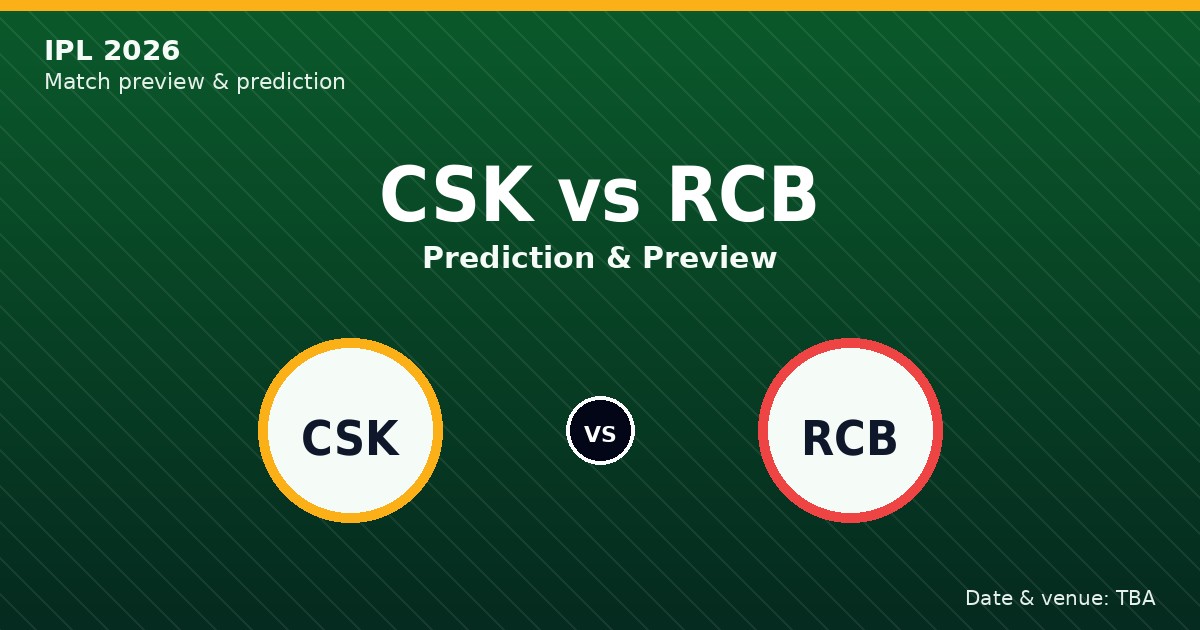 Chennai Super Kings vs Royal Challengers Bengaluru prediction (IPL 2026)